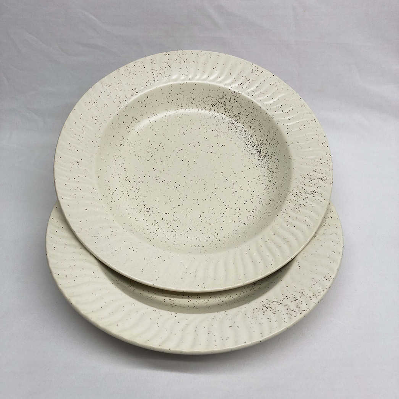 Big Beige Pasta Plates (Set of 2)